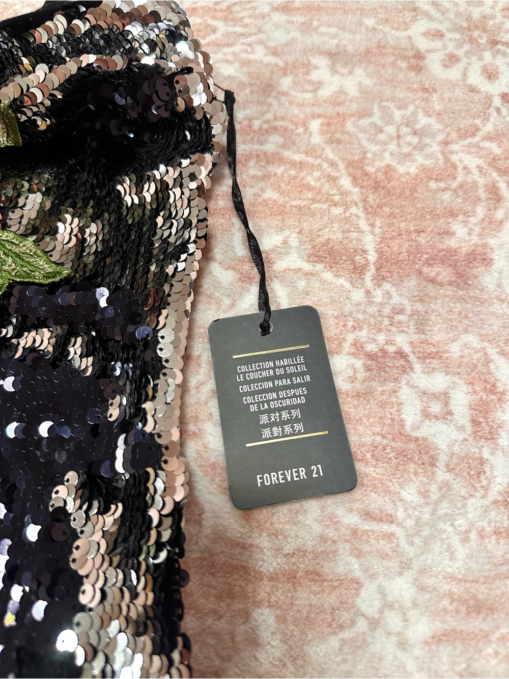 NWT 🌺 Sequins & Flower Appliqué Dress - Picture 7 of 11